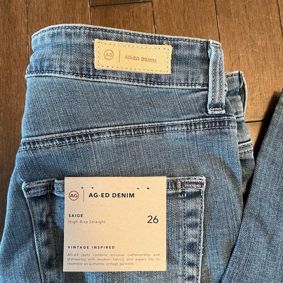 NWT AG Jeans Saige High-rise Straight Leg 26W/30L light blue - Picture 5 of 7